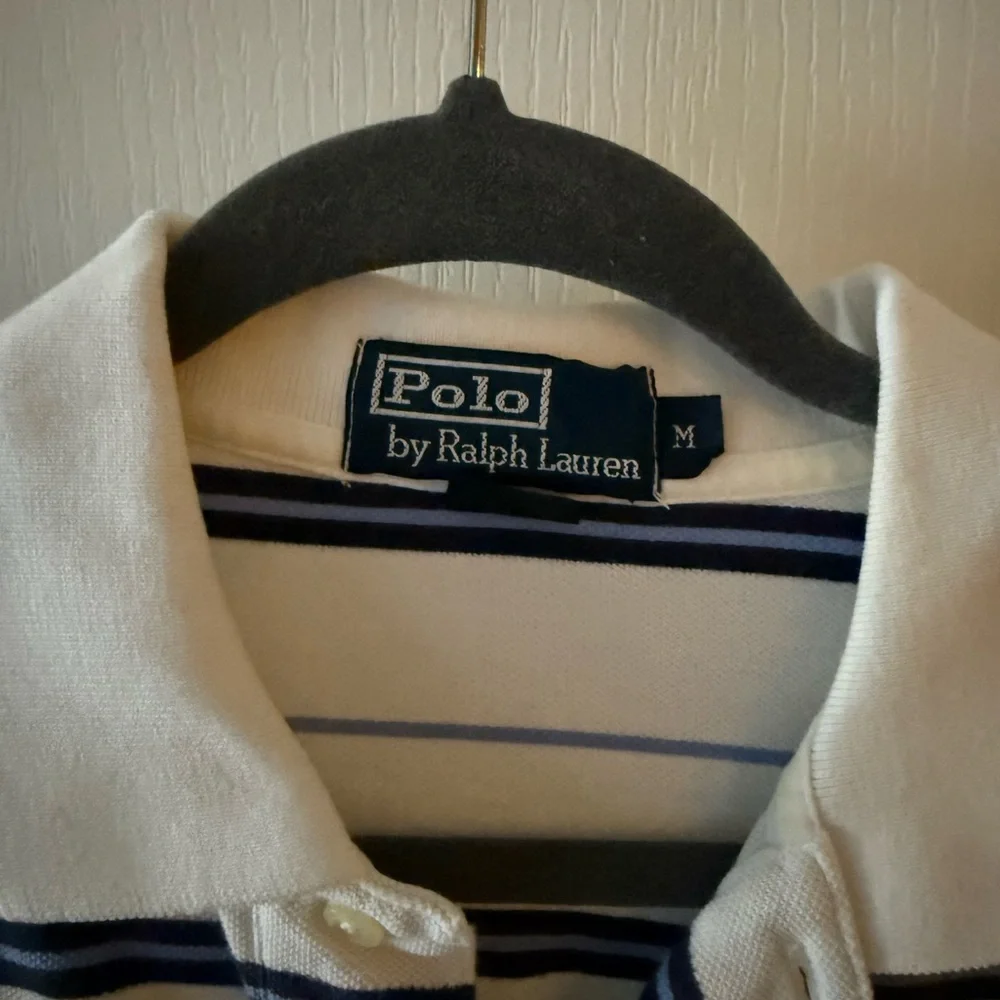 Ralph Lauren Men's Polo Shirt with Navy Stripes